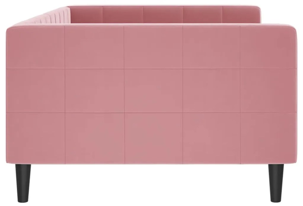 Sofá-cama 100x200 cm veludo rosa