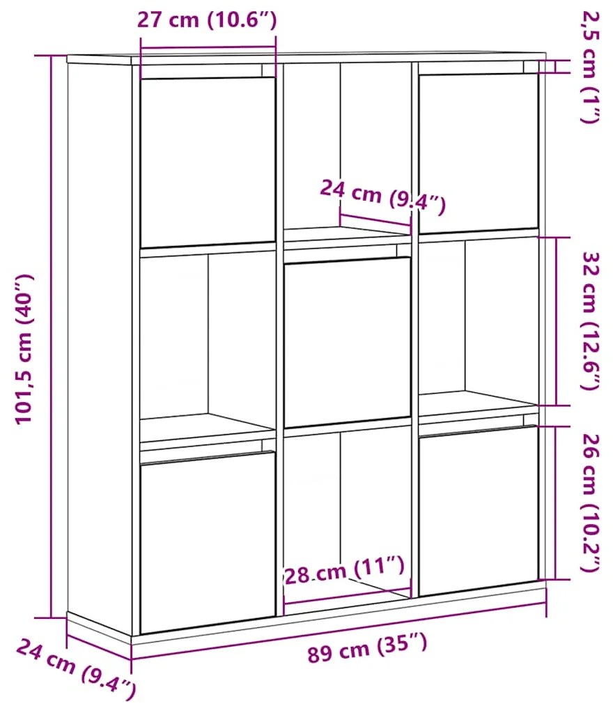 Estante 89x24x101,5 cm derivados de madeira branco
