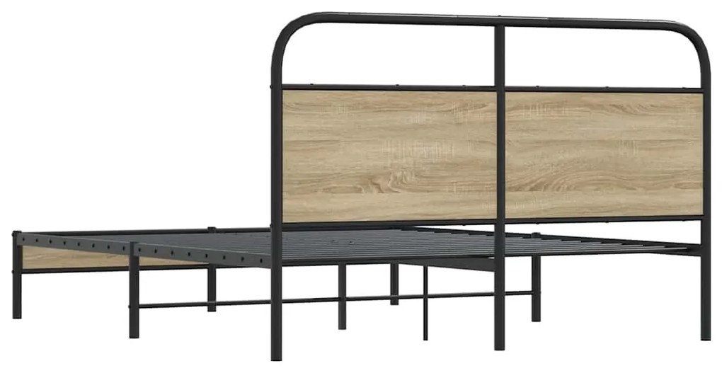 Estrutura de cama s/ colchão derivados madeira carvalho fumado
