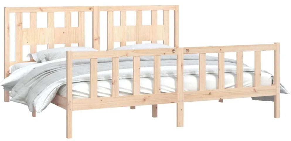 Estrutura de cama com cabeceira 200x200 cm pinho maciço
