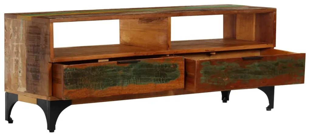 Móvel de TV 118x35x45 cm madeira recuperada maciça