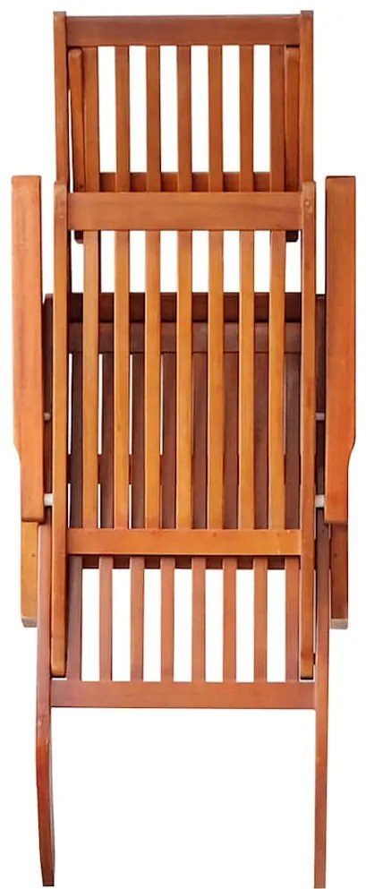 Espreguiçadeira de ext. c/ apoio pés e almofadão acácia maciça