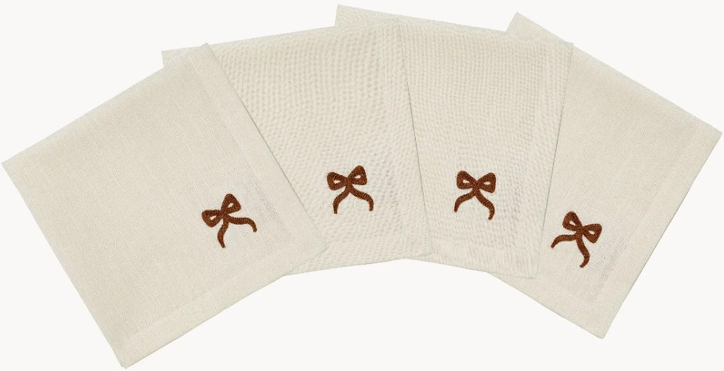 Guardanapos artesanais Bow, conjunto de 4