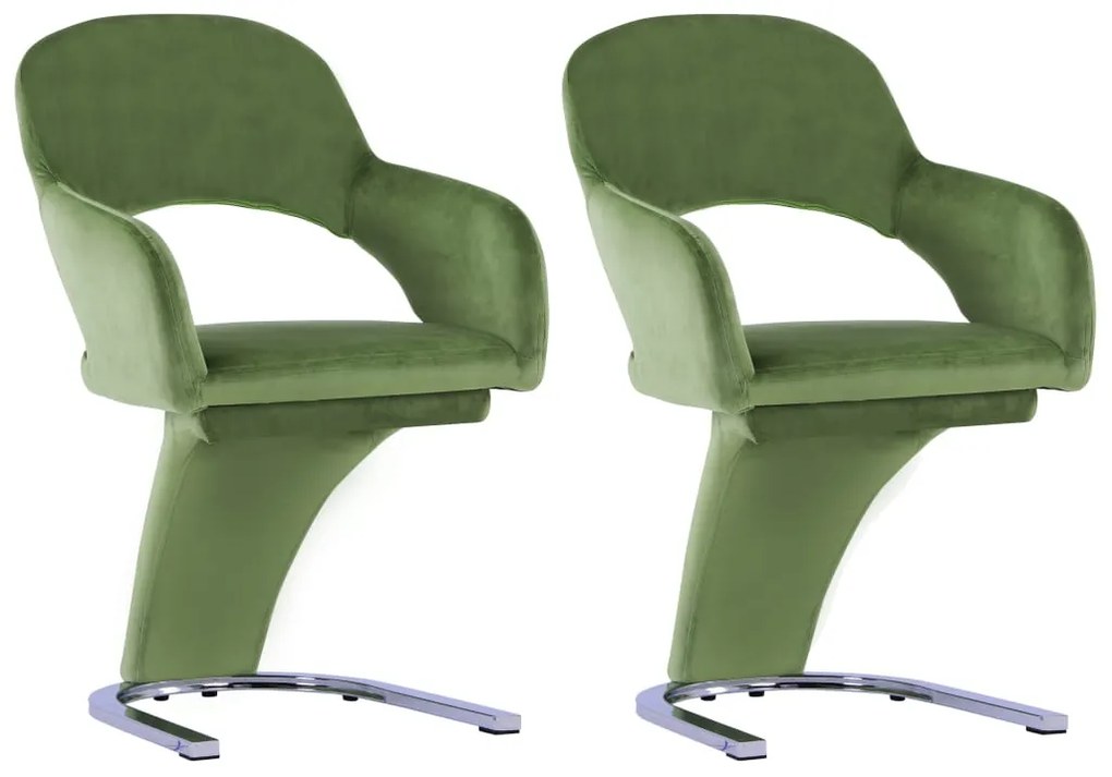vidaXL Cadeiras de jantar 2 pcs veludo verde