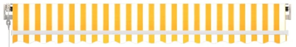 Toldo retrátil automático 450x350 cm amarelo e branco