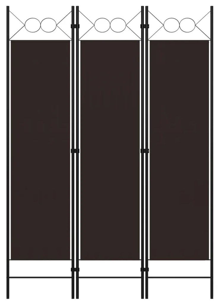 vidaXL Divisória de quarto com 3 painéis 120x180 cm castanho