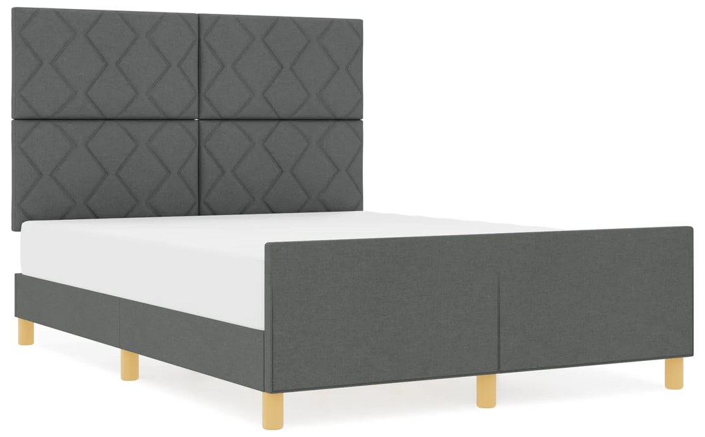 Cama vidaXL Cinza Escuro 140x200 cm em Tecido