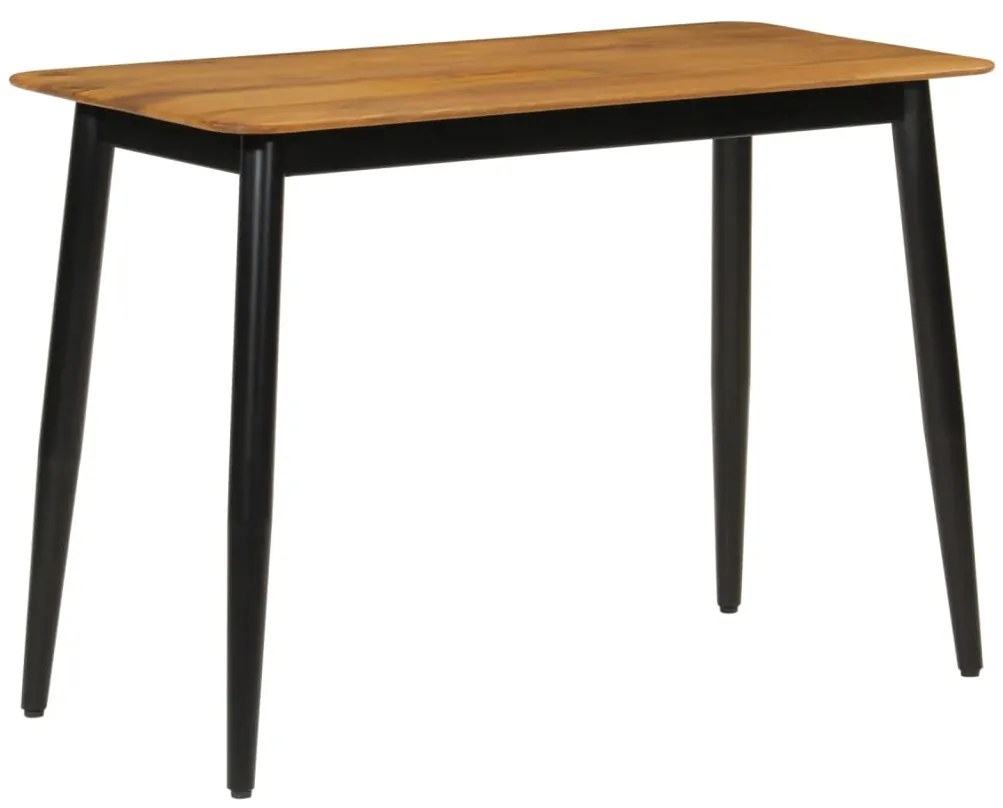 vidaXL Mesa de jantar 112x52x76 cm madeira de mangueira maciça e ferro