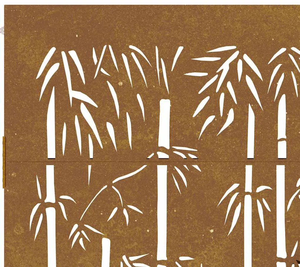Portão de jardim 85x175 cm aço corten design bambu
