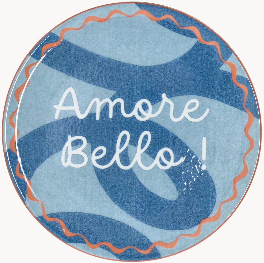 Prato de pizza em porcelana Amore Bello