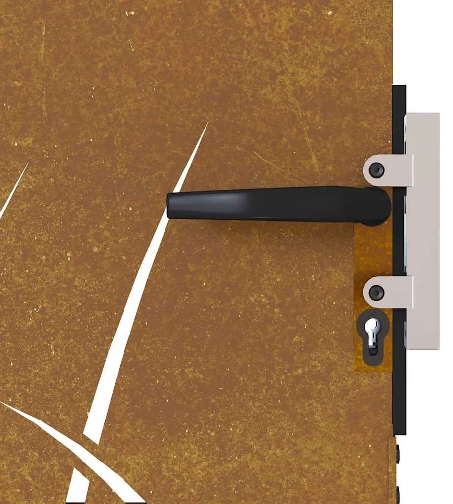 Portão de jardim 85x200 cm aço corten design erva