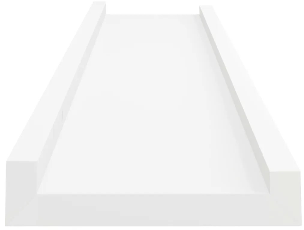 Unidade de prateleiras com rebordo 2 pcs 40x9x3 cm MDF branco