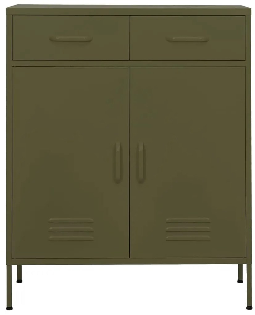 Armário de arrumação aço 80x35x101,5 cm verde-azeitona