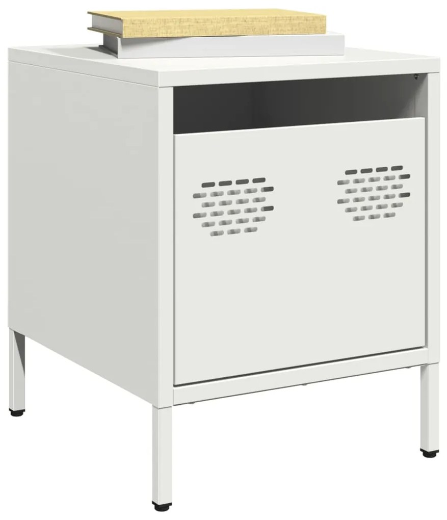 Mesa de cabeceira 35x39x43,5 cm aço branco