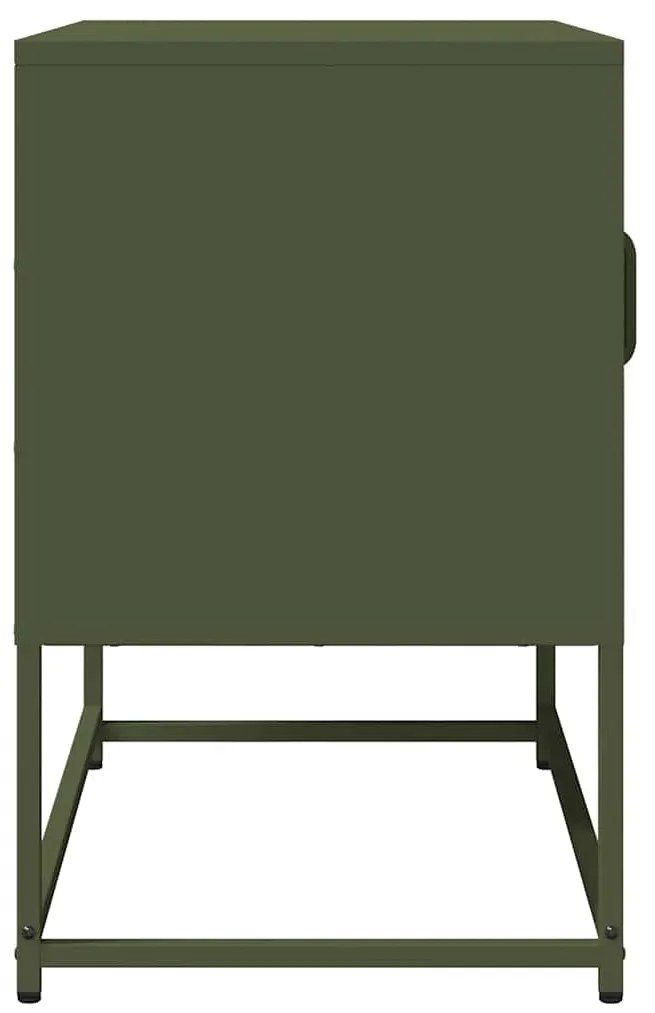Móvel de TV 68x39x60,5 cm aço laminado a frio verde-azeitona