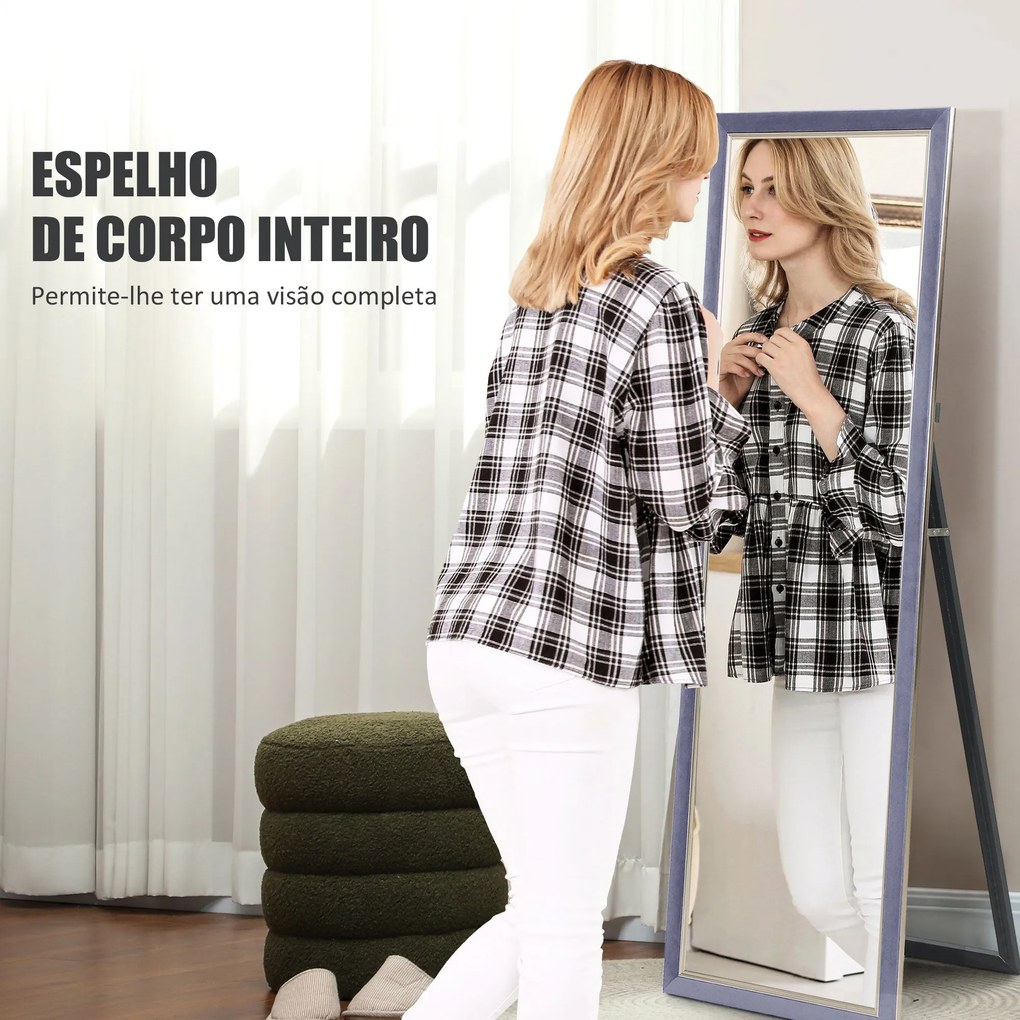 Espelho de Pé Shehe de Corpo Inteiro - Com Estrutura em Veludo – 50x15