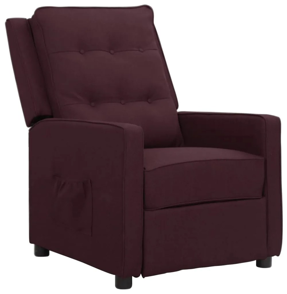 vidaXL Poltrona reclinável tecido roxo