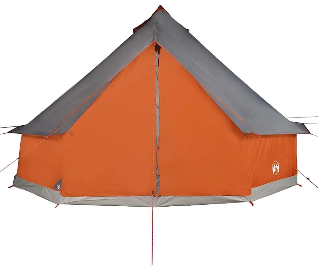 Tenda familiar tipi para 12 pessoas impermeável cinza/laranja