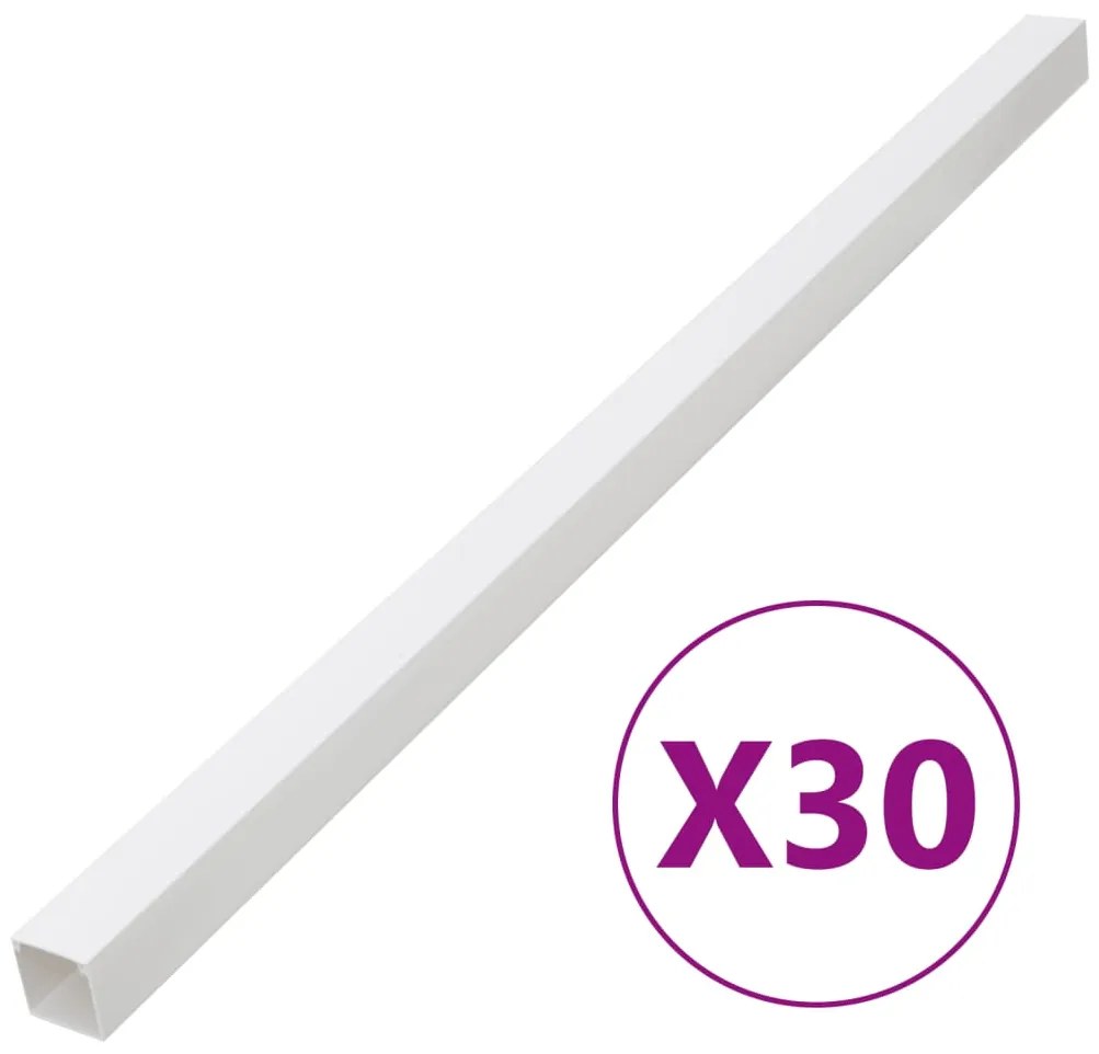 vidaXL Calhas para cabos 100x60 mm 30 m PVC