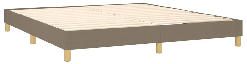 Cama box spring colchão/LED 160x200 cm tecido cinza-acastanhado