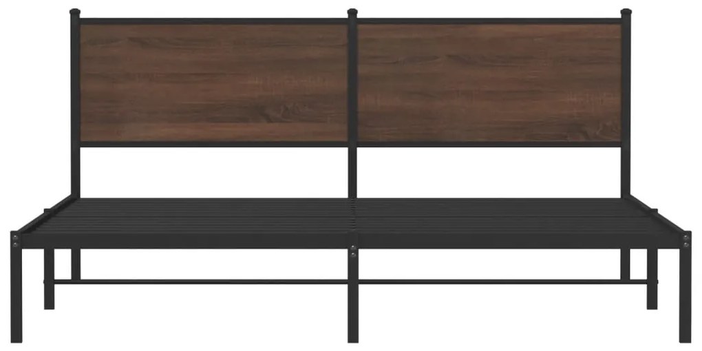 Estrutura cama sem colchão 180x200 cm metal carvalho castanho