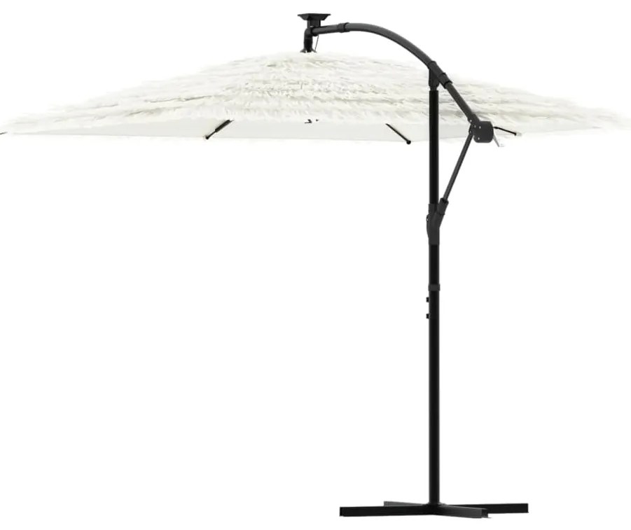 Guarda-sol de jardim com poste de aço 269x269x235 cm branco