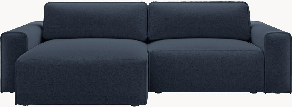 Sofá-cama de canto em chenille com arrumação Victor (3 lugares)