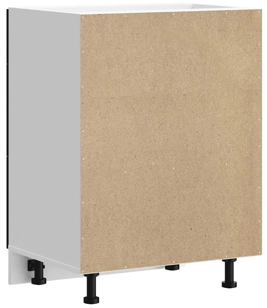 Armário base de cozinha “Lyon” preto madeira engenheirada