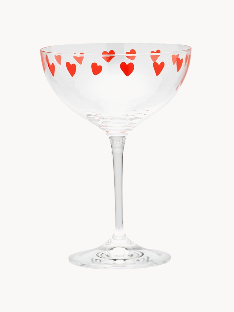 Crystal champagne coupes Classic Love, 2-Piece