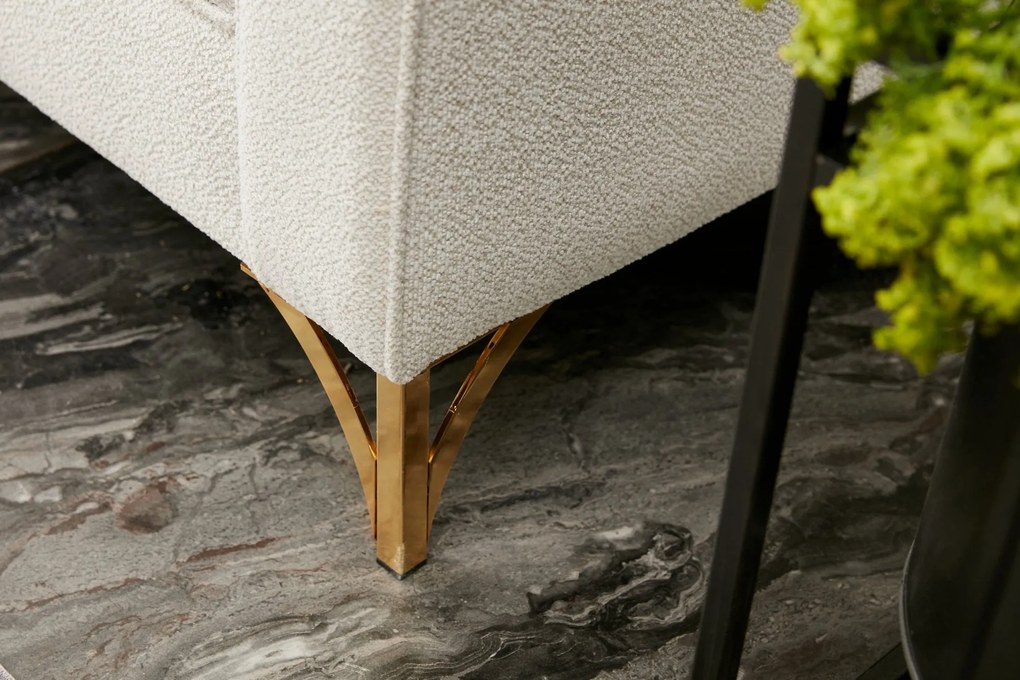 Sofá de Canto Berlin – Creme Dourado – 258x83x181 cm