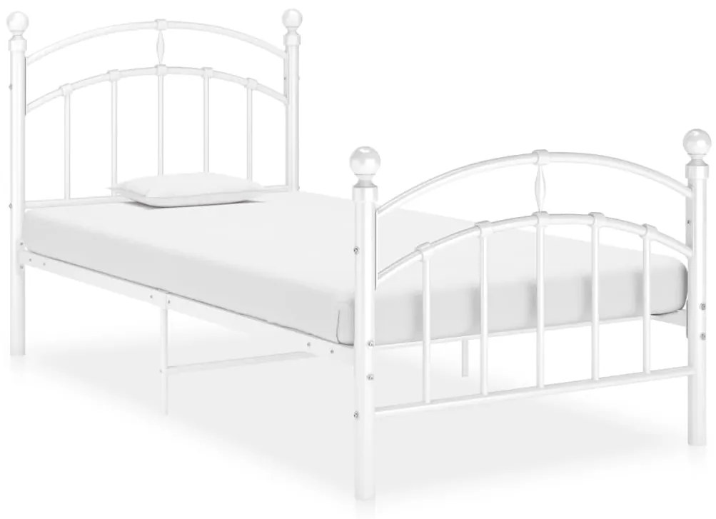 vidaXL Estrutura de cama metal 90x200 cm branco