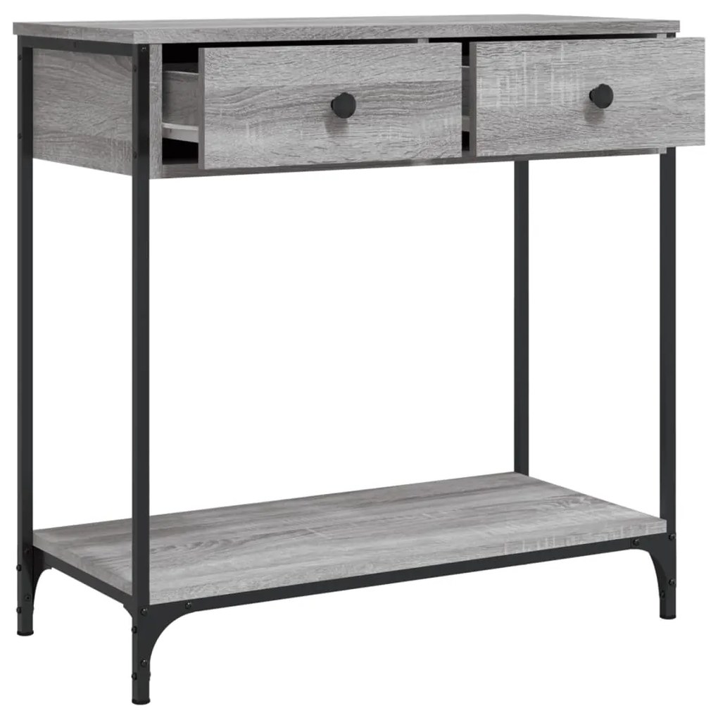Mesa consola 75x34,5x75 cm derivados de madeira cinzento sonoma