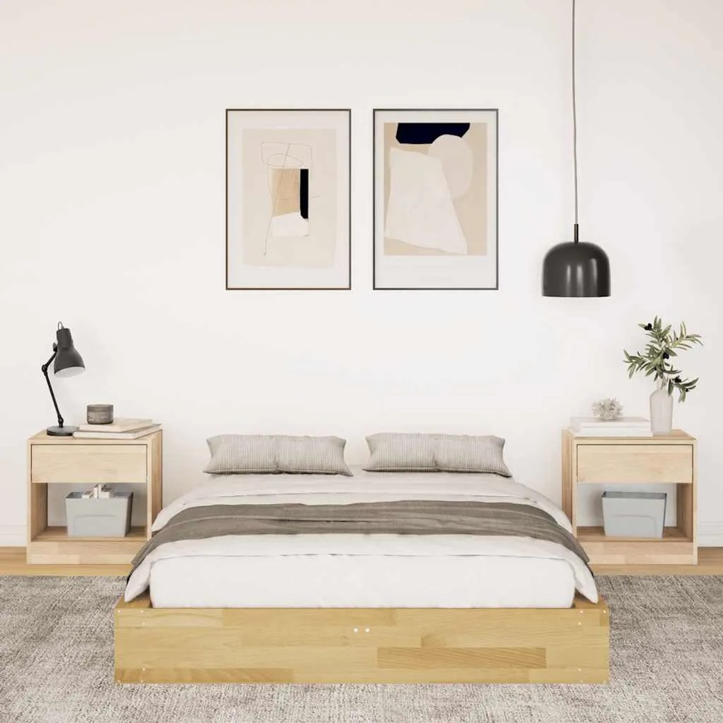Estrutura de cama sem colchão 120x200 cm madeira de carvalho