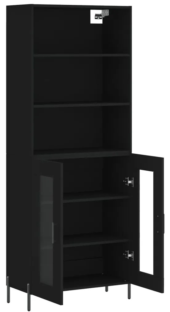 Armário alto 69,5x34x180 cm derivados de madeira preto