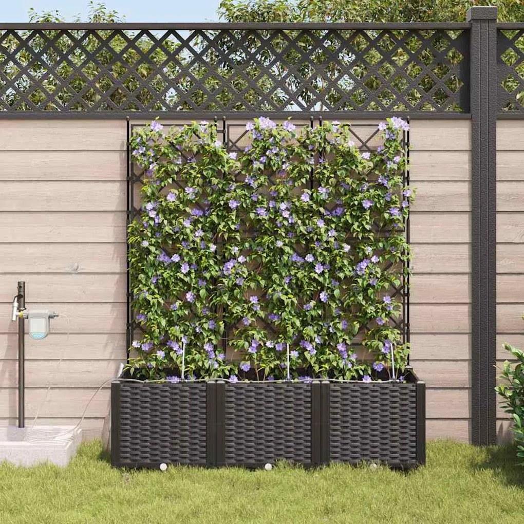 Jardineiras de Jardim 1 pc Preto 120 x 40 x 142 cm Plástico
