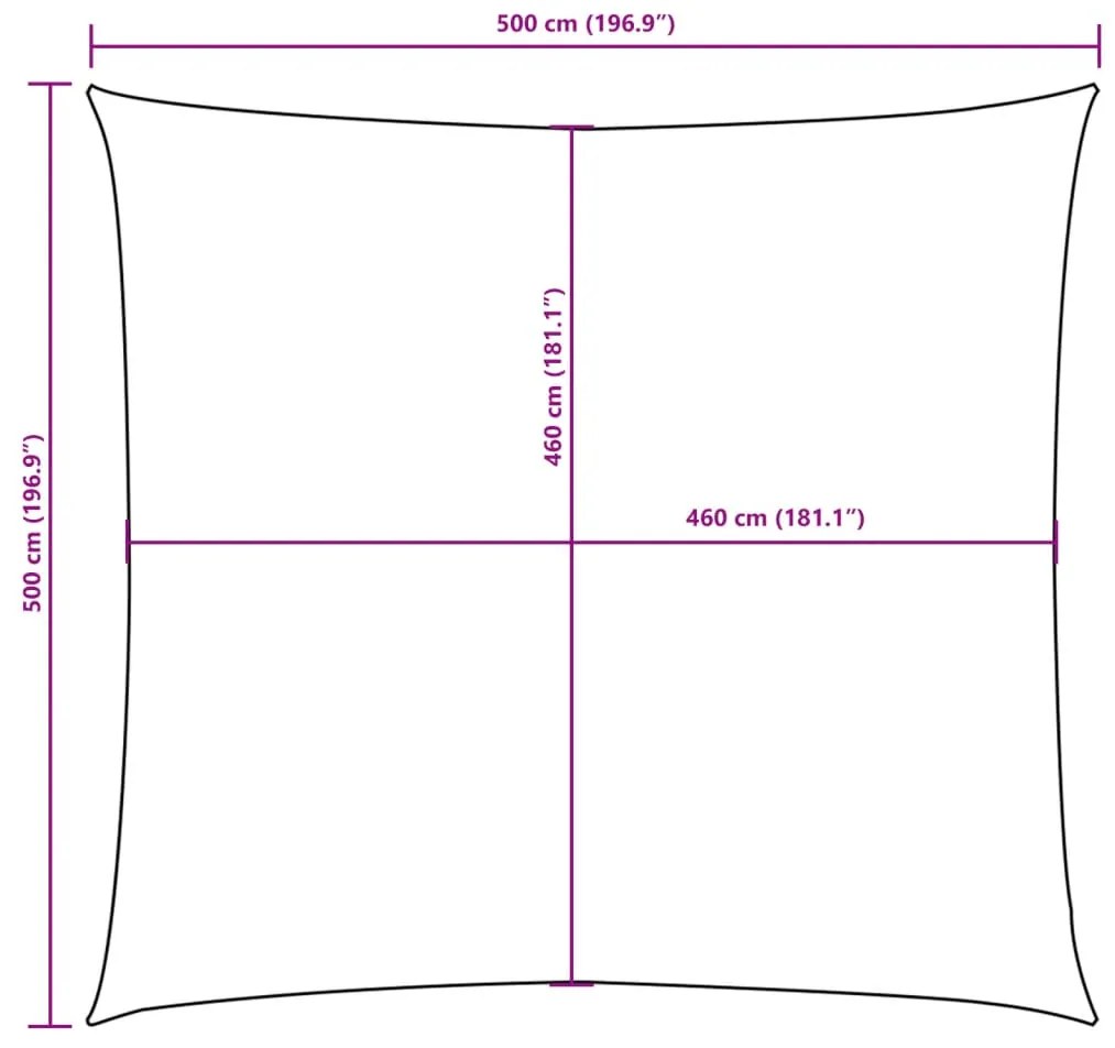 Para-sol estilo vela tecido oxford quadrado 5x5 m antracite