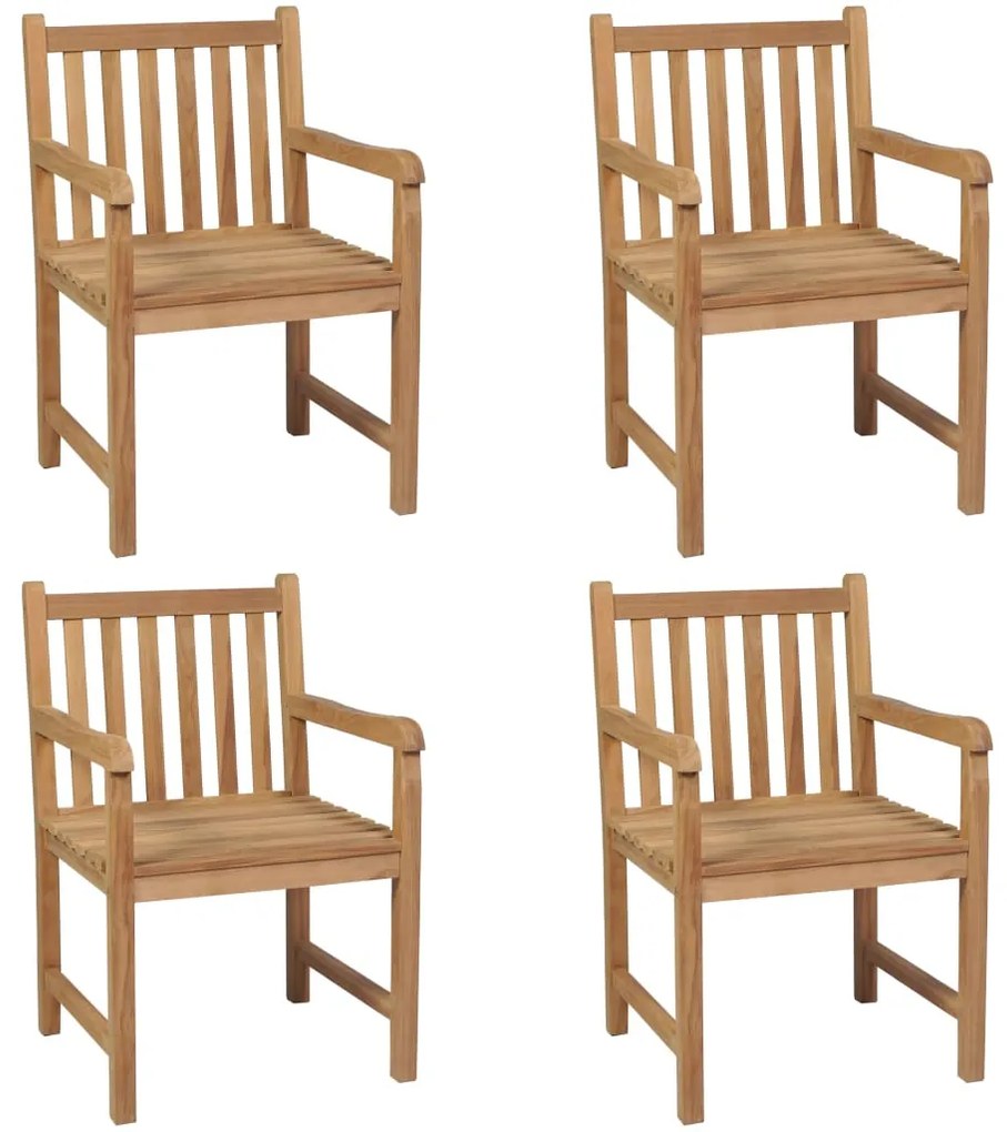vidaXL Cadeiras de exterior 4 pcs madeira de teca maciça