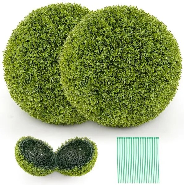 2 bolas de buxo 39 cm bola de buxo bola decorativa resistente a UV plantas para casa