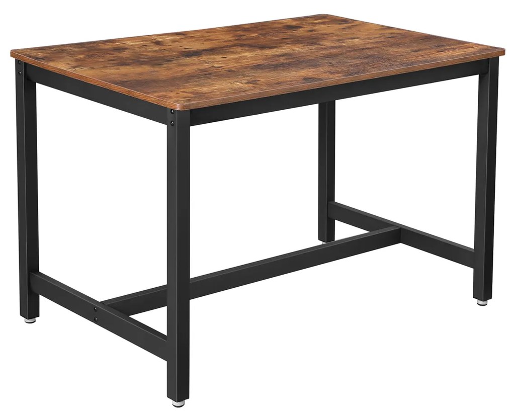 Mesa de cozinha 4 pessoas 120 x 75 x 75 cm design industrial Castanho Vintage escuro