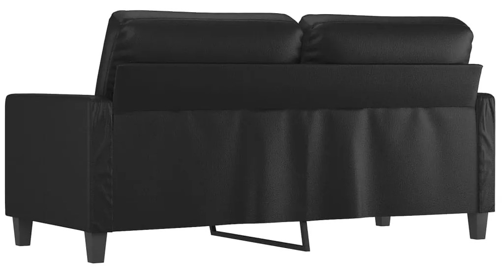 Sofá de 2 lugares 140 cm couro artificial preto