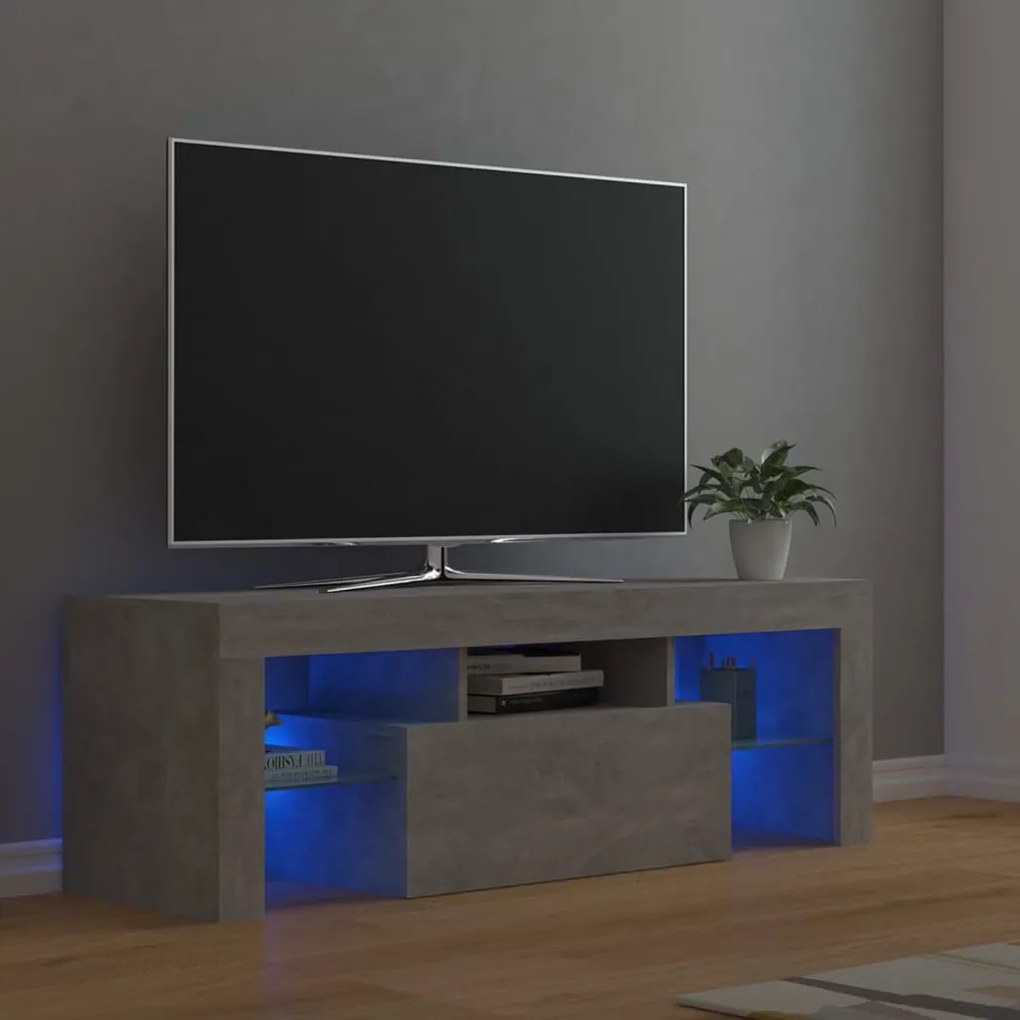 Móvel de TV Lu com Luzes LED - Cinzento Cimento - Design Moderno