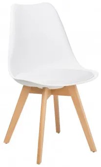 Cadeira De Jantar Em Polipropileno E Madeira De Faia Nordic Branco Quebrado - Sklum