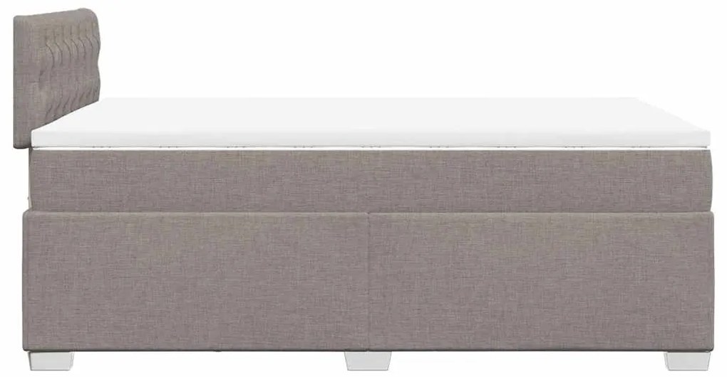 Cama boxspring c/ colchão 120x190cm tecido castanho-acinzentado