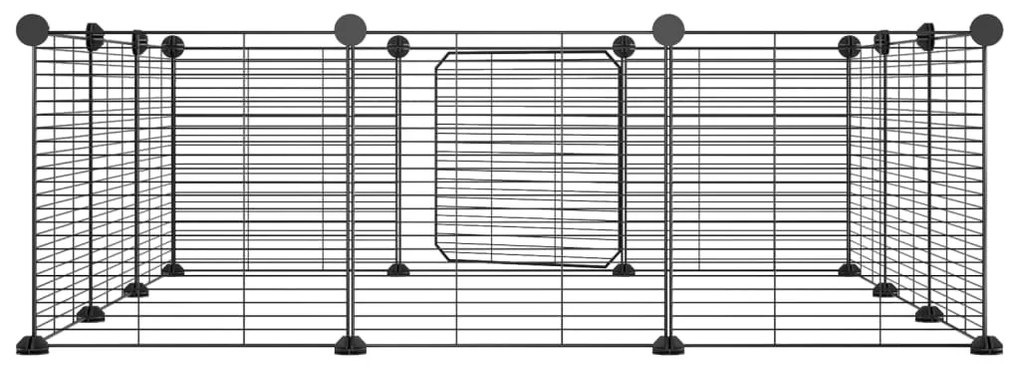 Gaiola p/ animais de 12 painéis c/porta 35x35 cm aço preto