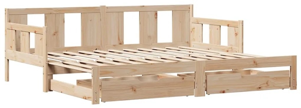 Sofá-cama com gavetão e gavetas sem colchão 90x190 cm