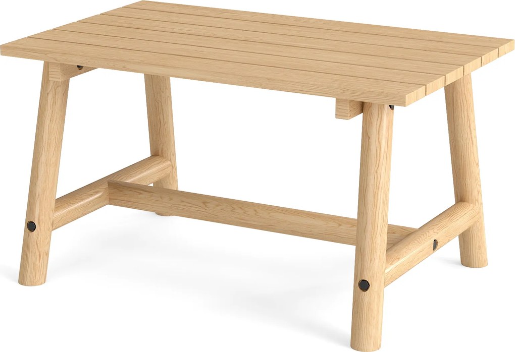 Mesa de jardim em madeira maciça retangular 90 x 55 x 50 cm Natural