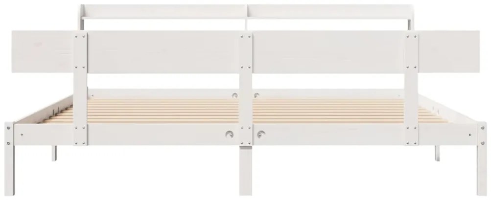 Cama sem colchão 200x200 cm madeira de pinho maciça branco