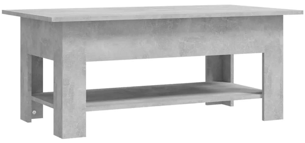 Mesa de centro 102x55x42 cm contraplacado cinzento cimento
