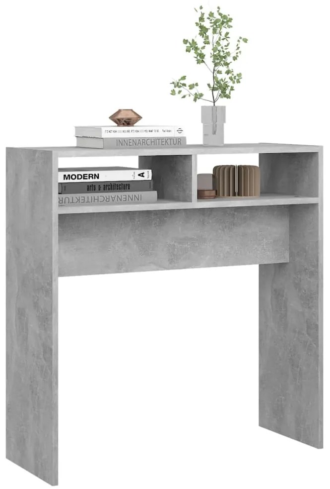 Mesa consola 78x30x80 cm derivados de madeira cinzento cimento