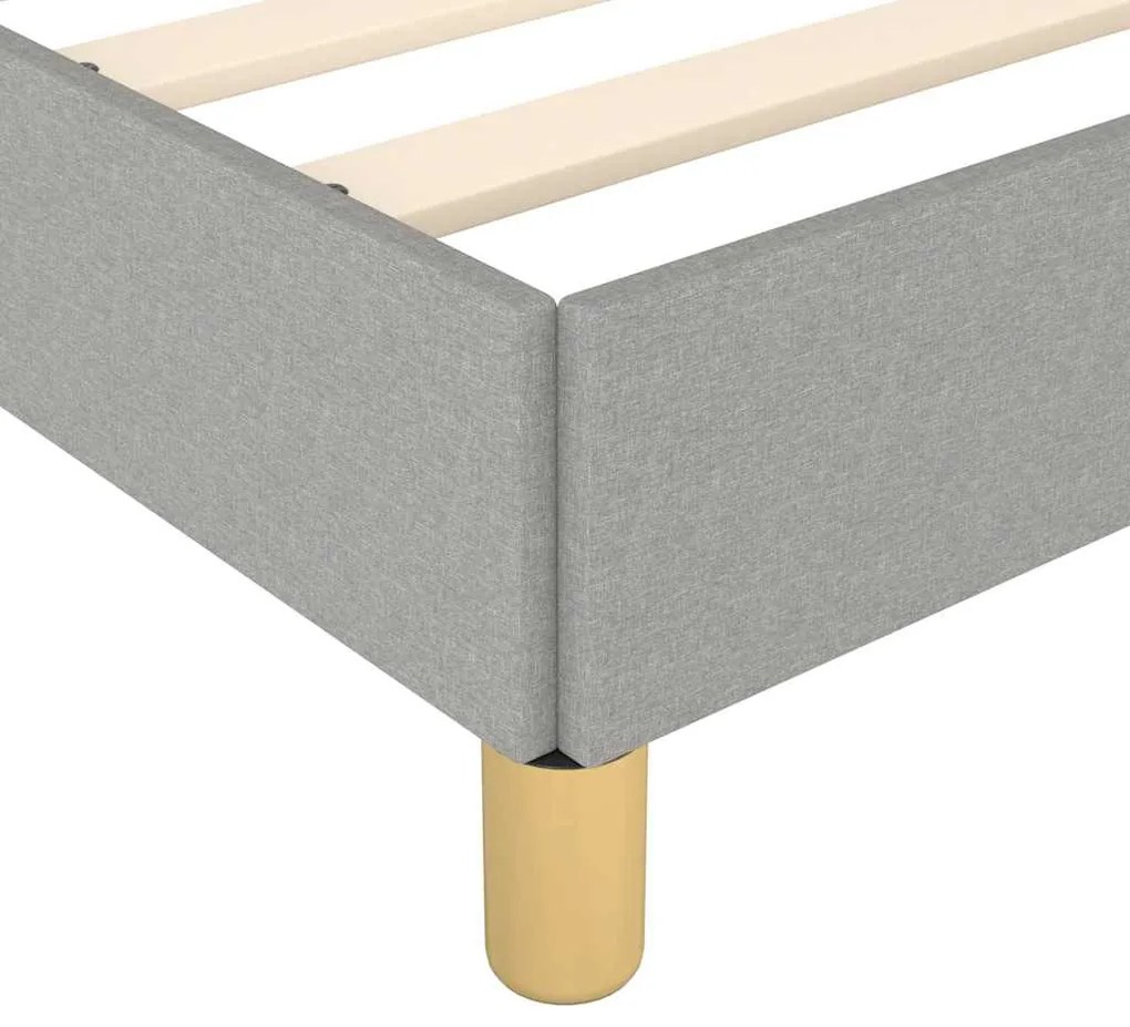 Estrutura de cama sem colchão 140x200 cm tecido cinzento-claro
